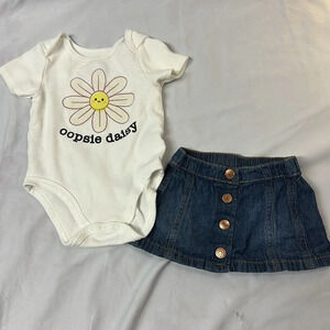 Indigo Baby/Cat & Jack - 2 piece baby outfit/set - skirt and to. Size 3-6 months